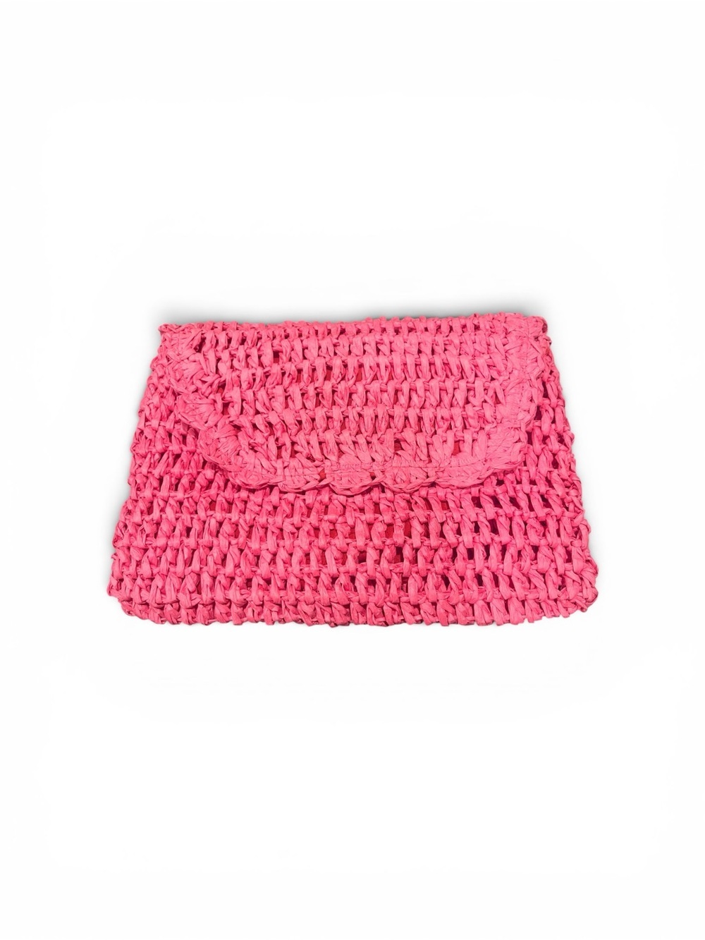 Melrose and Market Pink Crochet Flap Clutch